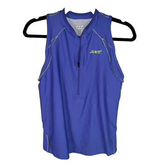 Zoot Tops - ZOOT Cycling Jersey Sleeveless Purple Women’s Large Front Zipper Back Pockets C1